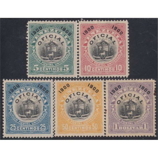 Venezuela Timbres Servicio 10/14 1900 Escudo Centro negro MH Venezuela Timbres Servicio 10/14 1900 Escudo Centro negro MH