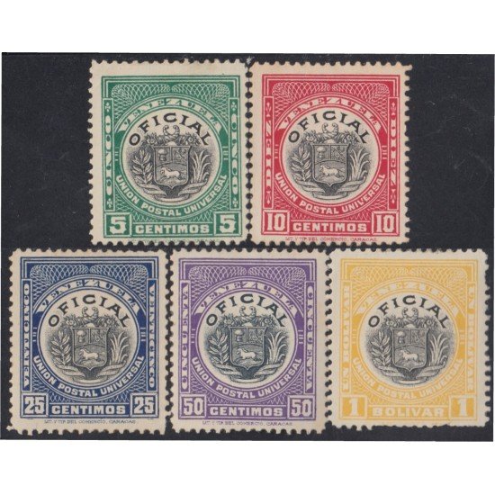 Venezuela Timbres Servicio 20/24 1912 Escudo Centro negro MH Venezuela Timbres Servicio 20/24 1912 Escudo Centro negro MH
