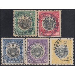 Venezuela Timbres Servicio 20/24 1912 Escudo Centro negro usados Venezuela Timbres Servicio 20/24 1912 Escudo Centro negro usados