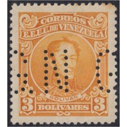 Venezuela Timbres Servicio 54 1925/42 Bolívar letras GN perforadas sin goma