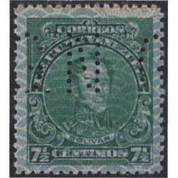 Venezuela Timbres Servicio 63A 1925/42 Bolívar letras GN perforadas sin goma