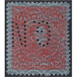 Venezuela Timbres Servicio 65A 1925/42 Bolívar letras GN perforadas MNH