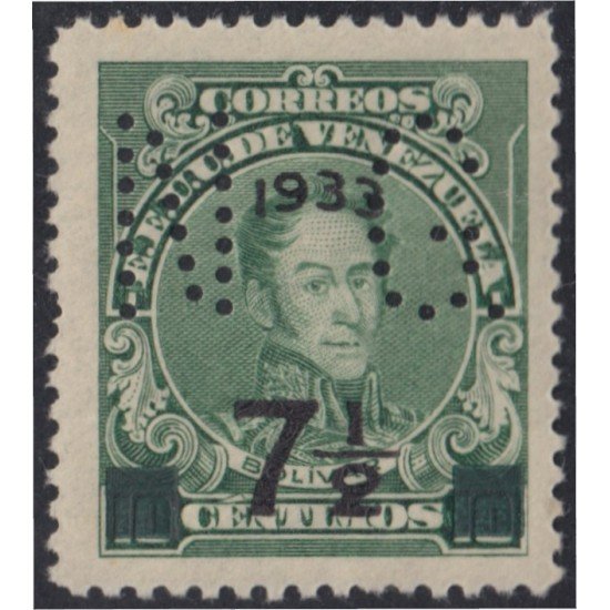 Venezuela Timbres Servicio 73 1925/42 Bolívar letras GN perforadas MNH