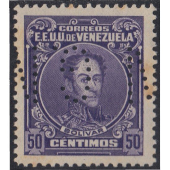 Venezuela Timbres Servicio 100B 1925/42 Bolívar letras GN perforadas MH