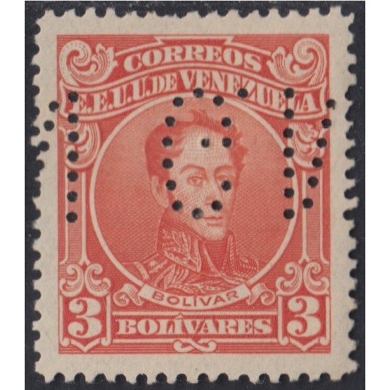 Venezuela Timbres Servicio 101 1925/42 Bolívar letras GN perforadas MH