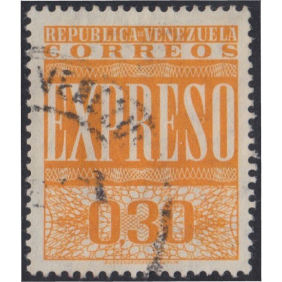 Venezuela expreso 2 1961 Filigrana A sellos de Perú Expreso usado Venezuela expreso 2 1961 Filigrana A sellos de Perú Expreso usado