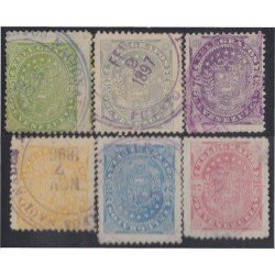 Venezuela Telégrafos 1/6 1897 Escudos Usados