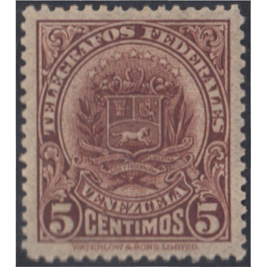 Venezuela Telégrafos 7 1924 Escudo MNH Venezuela Telégrafos 7 1924 Escudo MNH