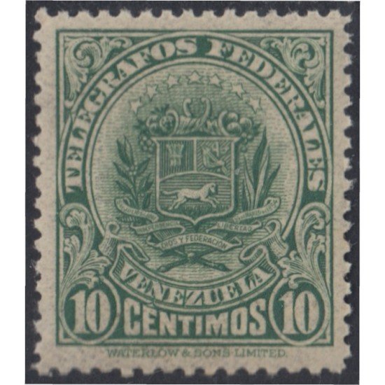 Venezuela Telégrafos 8 1924 Escudo MH Venezuela Telégrafos 8 1924 Escudo MH