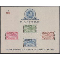 Venezuela 3 HB 1952 III Juegos Bolivarianos MNH