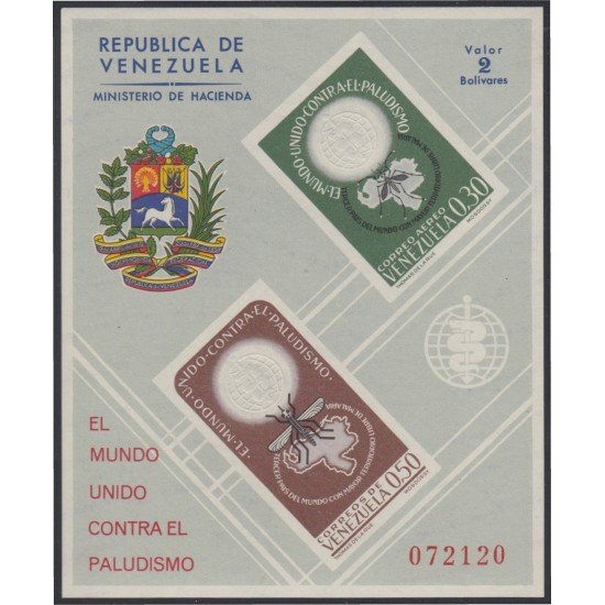 Venezuela 10 HB 1962 El Mundo contra El Paludismo MH Venezuela 10 HB 1962 El Mundo contra El Paludismo MH