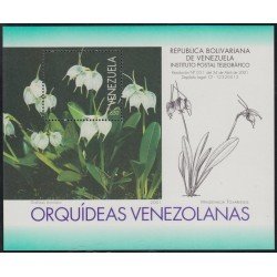 Venezuela 59 HB 2001 Orquídeas Flores Flowers Pabellón Venezuela MNH Venezuela 59 HB 2001 Orquídeas Flores Flowers Pabellón Venezuela MNH