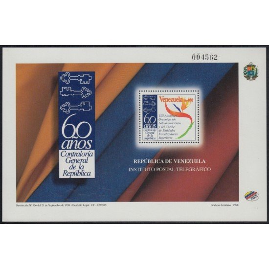 Venezuela 53 HB 1998 Contraloría General de la República MNH Venezuela 53 HB 1998 Contraloría General de la República MNH