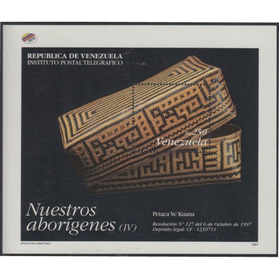 Venezuela 50 HB 1997 Aborígenes Petaca Ye´ Kuana MNH Venezuela 50 HB 1997 Aborígenes Petaca Ye´ Kuana MNH