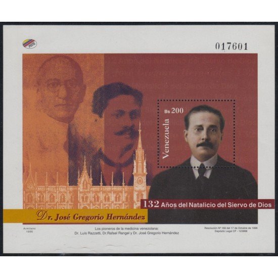 Venezuela 46B HB 1996 Dr. José Gregorio Hernández MNH Venezuela 46B HB 1996 Dr. José Gregorio Hernández MNH
