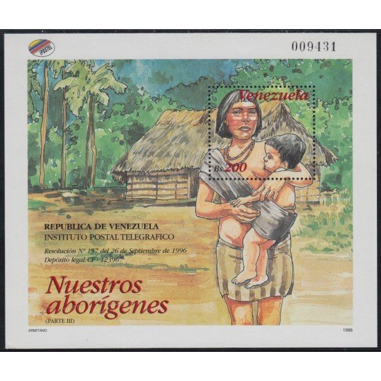Venezuela 46A HB 1996 Aborígenes MNH Venezuela 46A HB 1996 Aborígenes MNH