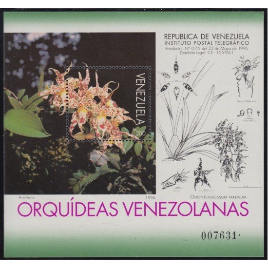 Venezuela 44 HB 1996 Orquídeas Flores Flowers  MNH