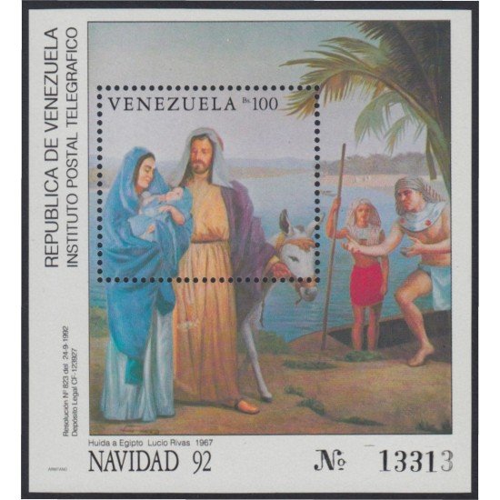 Venezuela 37 HB 1992 Navidad Christmas Huída de Egipto MNH Venezuela 37 HB 1992 Navidad Christmas Huída de Egipto MNH