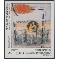 Venezuela 36 HB 1992 V Centenario del descubrimiento de América MNH