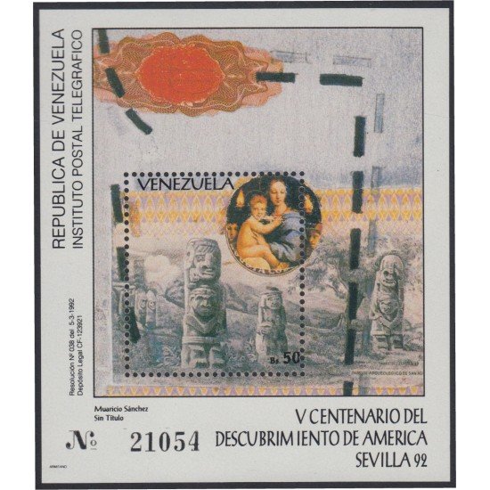 Venezuela 36 HB 1992 V Centenario del descubrimiento de América MNH Venezuela 36 HB 1992 V Centenario del descubrimiento de América MNH