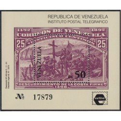 Venezuela 35 HB 1991 Descubrimiento de la Costa Firme 1498 MNH Venezuela 35 HB 1991 Descubrimiento de la Costa Firme 1498 MNH