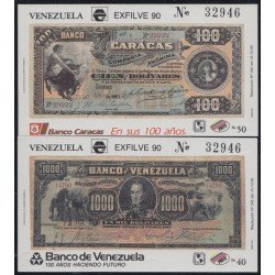 Venezuela HB 32/33 HB 1990 Hojitas Bloque MNH Venezuela HB 32/33 HB 1990 Hojitas Bloque MNH