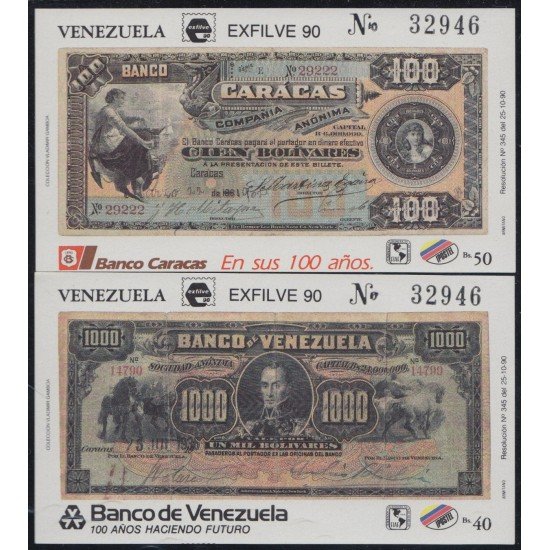 Venezuela HB 32/33 HB 1990 Hojitas Bloque MNH Venezuela HB 32/33 HB 1990 Hojitas Bloque MNH