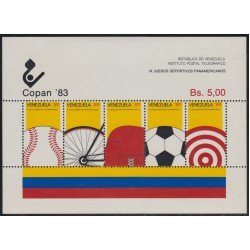 Venezuela 28 HB 1983 IX Juegos Deportivos Panamericanos MNH