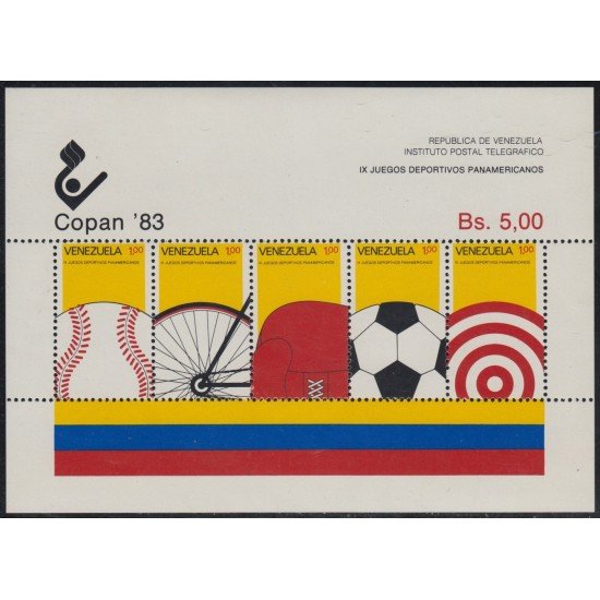 Venezuela 28 HB 1983 IX Juegos Deportivos Panamericanos MNH Venezuela 28 HB 1983 IX Juegos Deportivos Panamericanos MNH