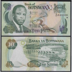 Bostwana 10 Pula 1982 billete banknote sin circular Bostwana 10 Pula 1982 billete banknote sin circular