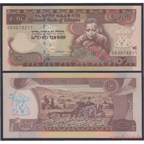 Etiopía Etiophia 10 birr 1969 billete banknote sin circular