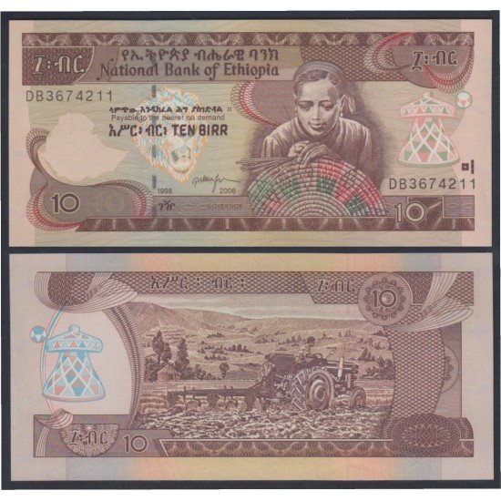 Etiopía Etiophia 10 birr 1969 billete banknote sin circular Etiopía Etiophia 10 birr 1969 billete banknote sin circular