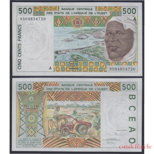 África Estados de oeste Guinea Bissau 500 Francs 1997 billete banknote sin circular