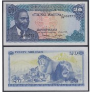 Kenia Kenya 20 Shillings 1974 billete banknote sin circular