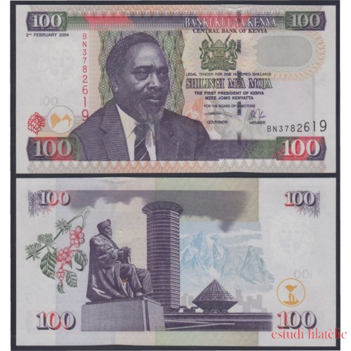 Kenia Kenya 100 Shillings 2004 billete banknote sin circular