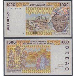 África Estados de oeste Mali 1000 Francs 1991 billete banknote sin circular África Estados de oeste Mali 1000 Francs 1991 billete banknote sin circular