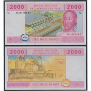 África Central  2000 Francs 2002 billete banknote sin circular