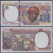 África Central Congo 5000 Francs 1994 billete banknote sin circular