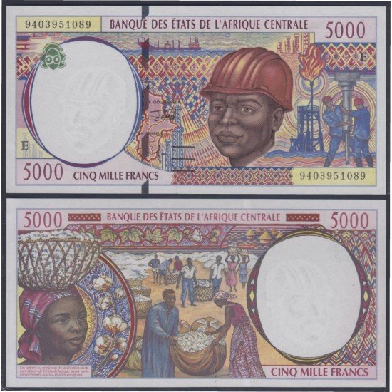 África Central Congo 5000 Francs 1994 billete banknote sin circular