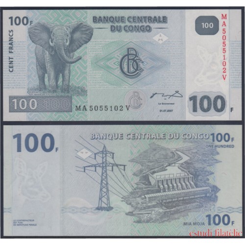 Congo 100 francs 2007 billete banknote sin circular