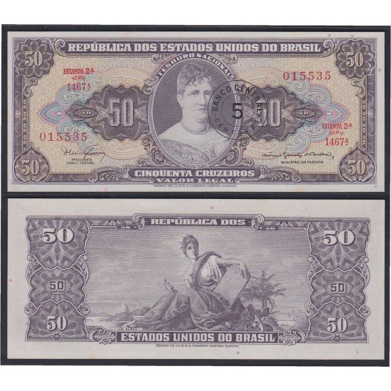 Brasil 50 cruzeiros 1949 Billete Banknote Sin Circular Brasil 50 cruzeiros 1949 Billete Banknote Sin Circular