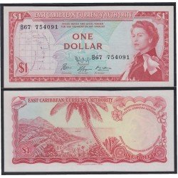 Islas del Caribe 1 dolar 1965 Billete Banknote sin circular