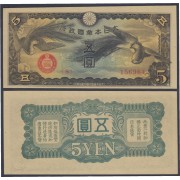 China militar 5 Yen 1940  Billete Banknote sin circular