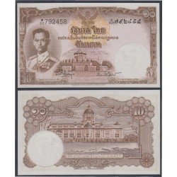 Tailandia 10 Baht 1953 Billete Banknote sin circular Tailandia 10 Baht 1953 Billete Banknote sin circular