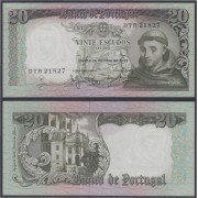 Portugal 20 escudos 1964  Billete Banknote Sin Circular