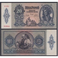Hungría 20 Pengo 1941 Billete Banknote Sin Circular Hungría 20 Pengo 1941 Billete Banknote Sin Circular