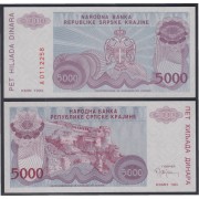Croacia 5000 dinares 1993 Billete Banknote Sin Circular