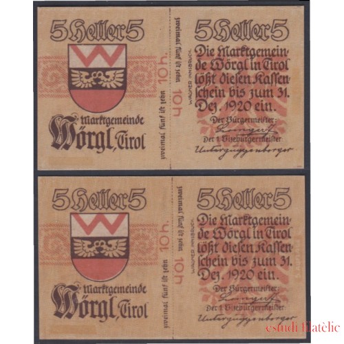 Austria 5 Hellers 1920 Billete Banknote Sin Circular