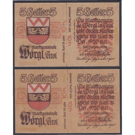 Austria 5 Hellers 1920 Billete Banknote Sin Circular Austria 5 Hellers 1920 Billete Banknote Sin Circular