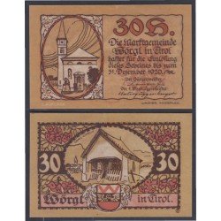 Austria Tirol 30 Hellers 1920 Billete Banknote Sin Circular Austria Tirol 30 Hellers 1920 Billete Banknote Sin Circular